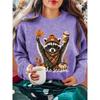 Women's Printed Round Neck Long Sleeve T-Shirt