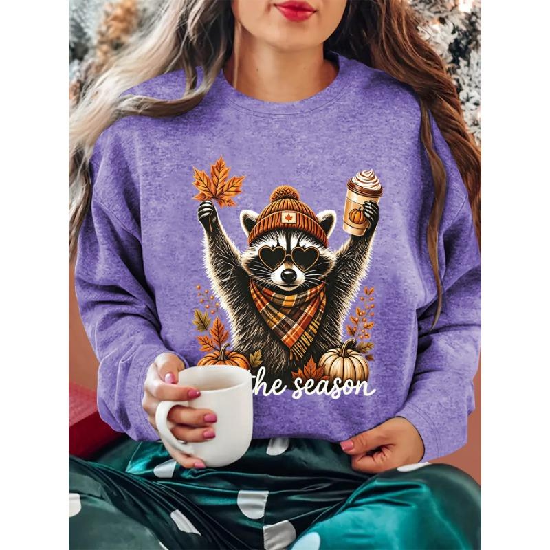 Women's Printed Round Neck Long Sleeve T-Shirt