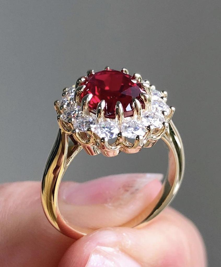 Ruby-Set Simple Diamond Fashion Ladies Wedding Ring