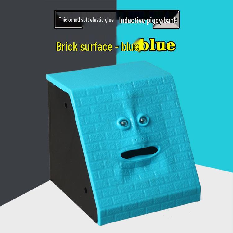 

Embossed Face Bank: Money-Eating Savings Brick As shown