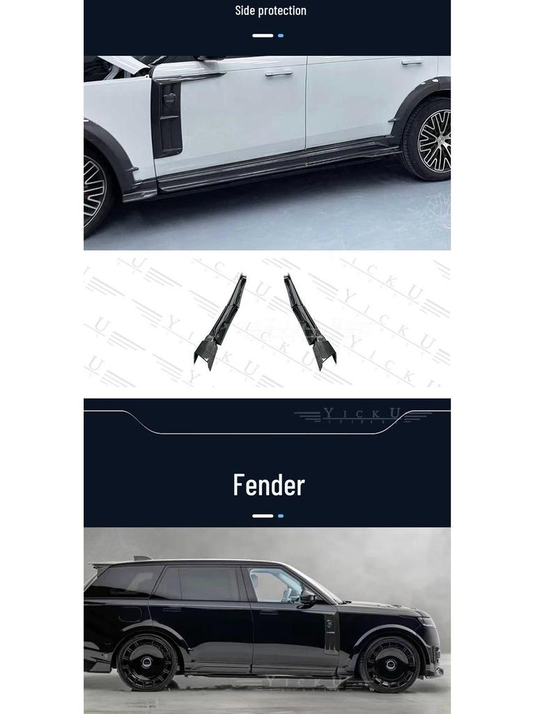 MS Style Carbon Fiber Body Kit for New Land Rover Range Rover: Front Lip, Rear Lip, Fender Flares, Side Skirts, Tail Spoiler, and Wind Deflectors