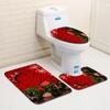 Christmas Bathroom Floor Mat Toilet Three-Piece Set