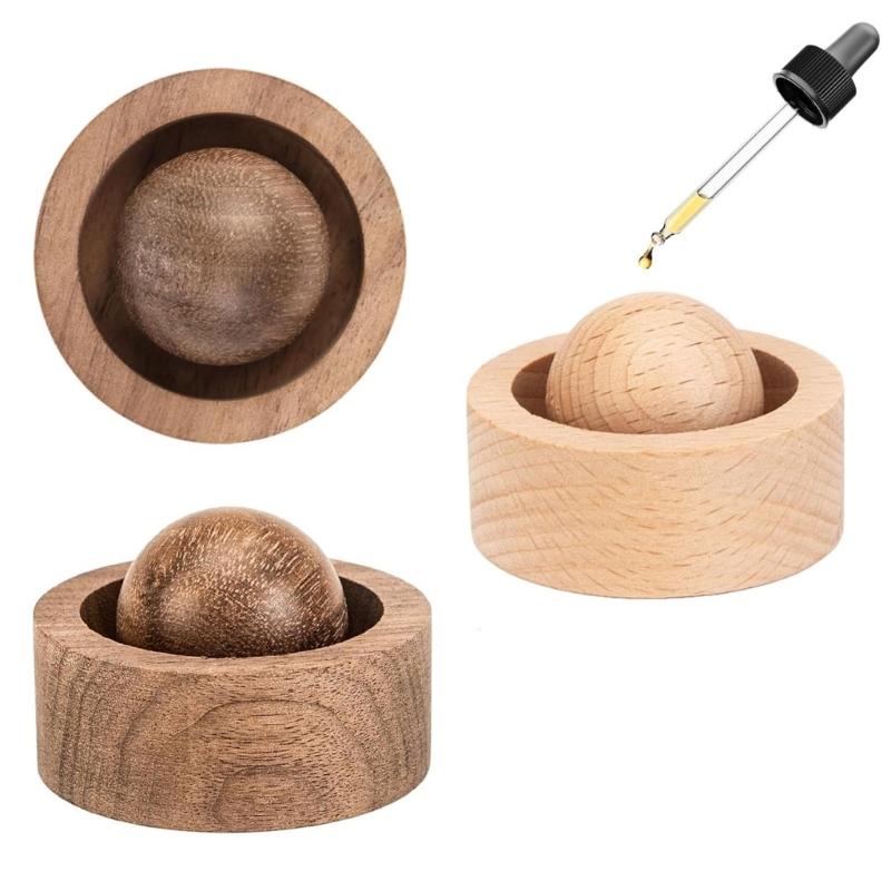Difusor de Óleo Essencial de Madeira Difusor de Aromaterapia de Madeira Purificador de Ar Portátil Difusor Pequeno de Bola Redonda Decorações para Casa