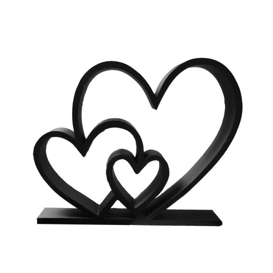 Heart Sculpture 3D Printed Plastic Love Heart Figurine for Wedding Anniversary Couples Gift Modern Heart Statue