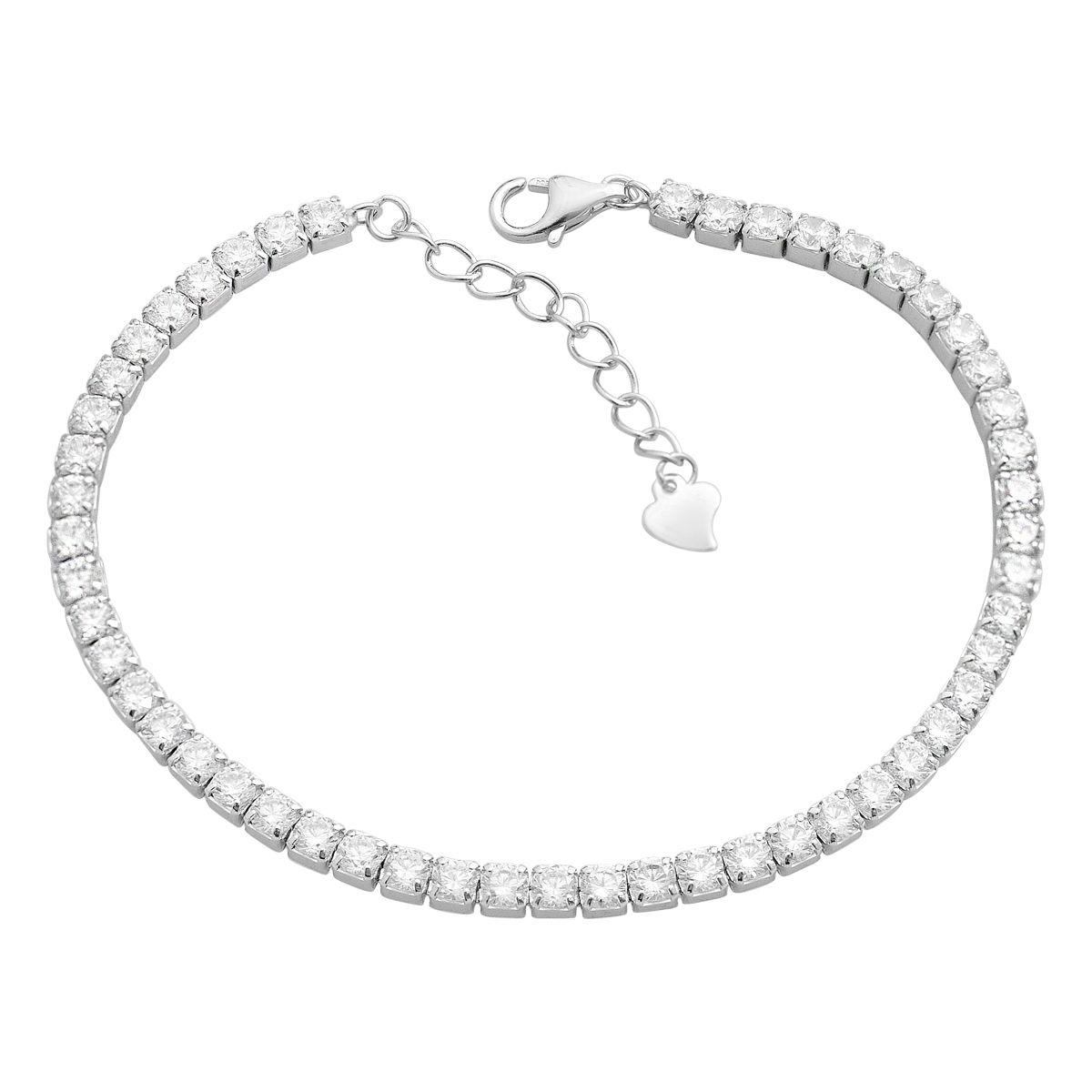 

Silver bracelet with cubic zirconia, product weight 6.45 g (2208839) 18-23cm білий