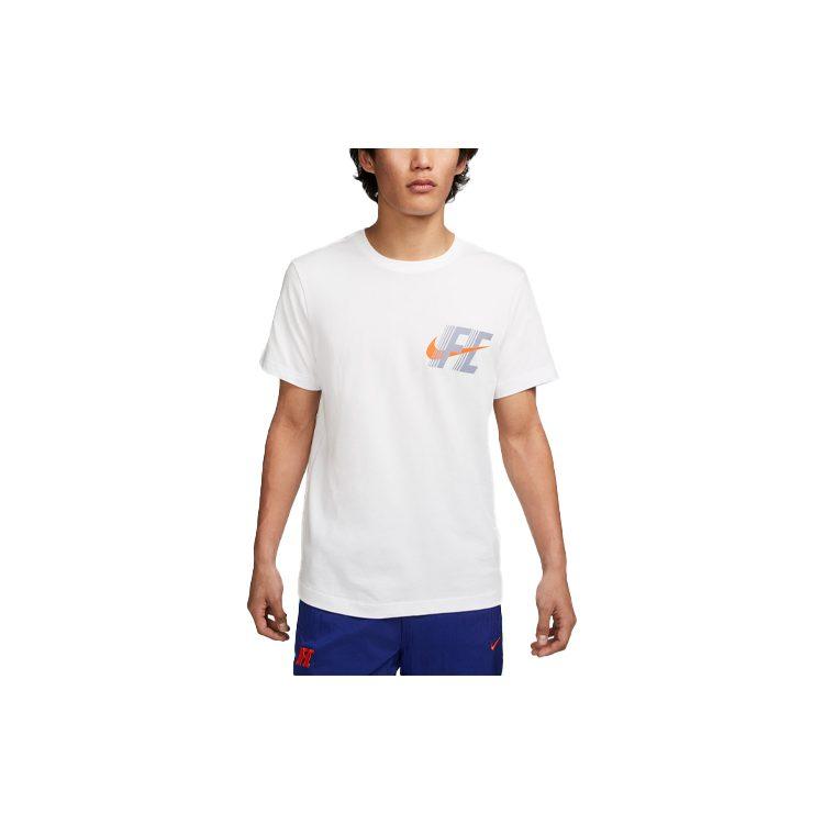 Nike T Shirts Men's White Crew Neck Moderate Straight Fit FD0040-100