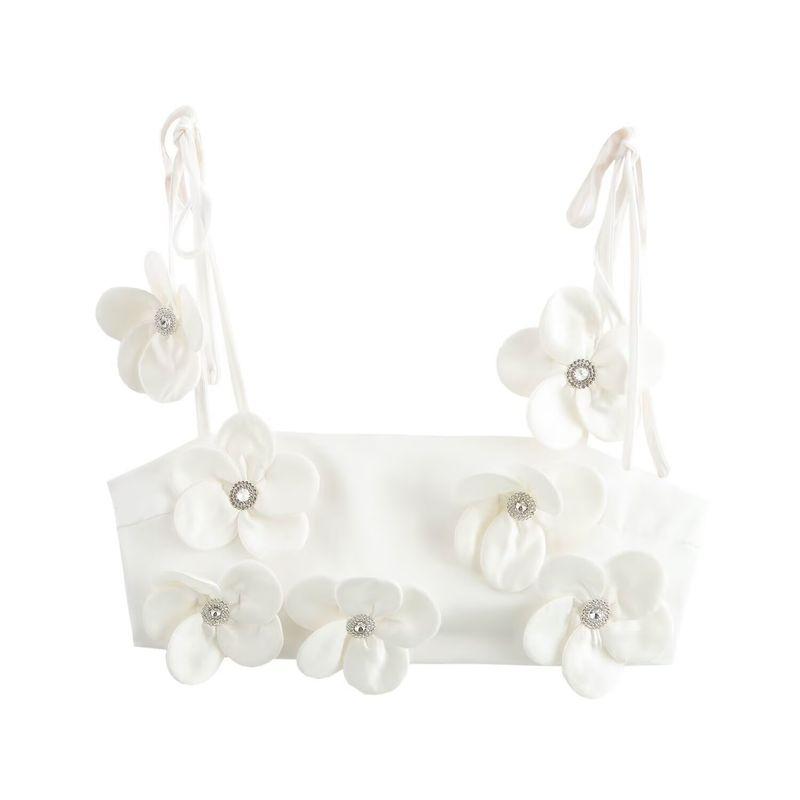 Kaslead New Arrival Women's Clothing Fashion Style Fashion Minimalist Casual Short Flower Sling Tops