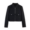 Women's Zipper Jacket Coat New Winter Long Sleeve Pocket Outerwear Coat Short Street Elegant Women's Jacket