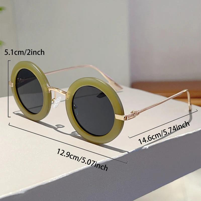 Punk Round Sunglasses Men Vintage Multi-color Shades Women New in Trendy Cute Retro Luxury Brand Design Sun Glasses
