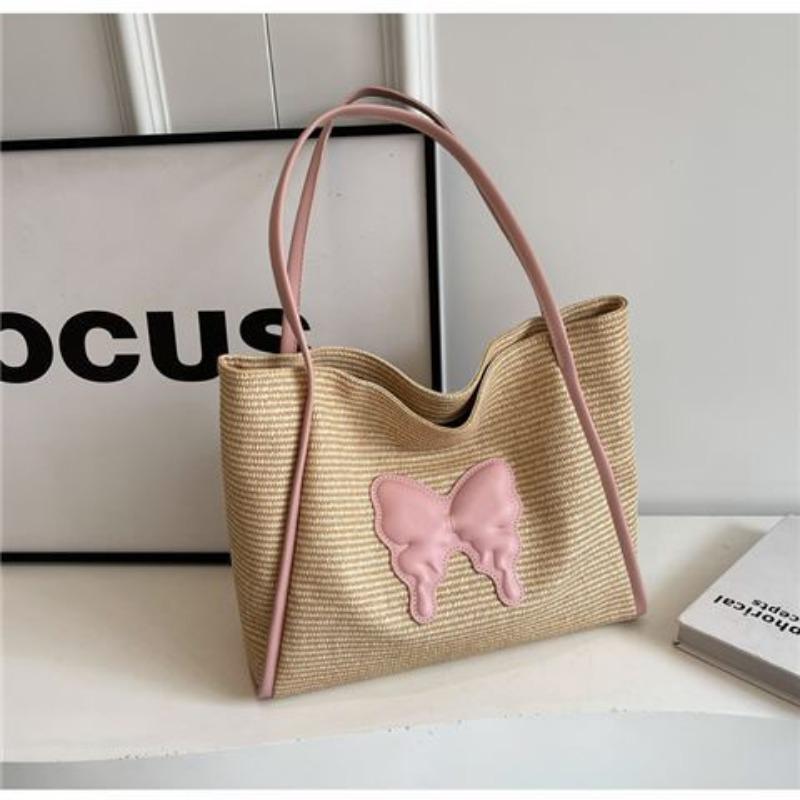 Summer Woven Bag Women's New Fashionable Large Capacity Commuting Shoulder Bag Tote Bag