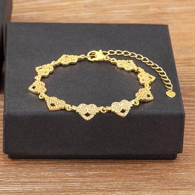 Nidin New Arrival Elegant Flower/Airplane/Star/Heart Shape Shiny Zircon Chain Bracelets Adjustable Accessories Jewelry For Women