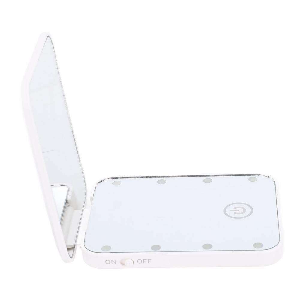 Compact LED Travel Makeup Mirror 2 Sided Magnification Rechargable Portable Handheld Small Lighted Cosmetic Mirror
