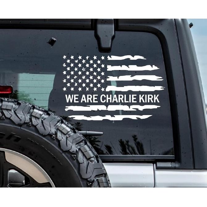 I Am We are Charlie Kirk Now Car Bumper Stickers Decals, Charlie Kirk Merchandise True n Hero, Silenced But Not Forgotten in Loving Memory Charlie