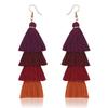 Bohemian Multi-Layer Fringed Earrings Ethnic Style Colored Ear Hooks Drooping Earrings