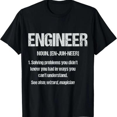 Funny Engineering Student Engineer Noun Definition Nerds T-Shirt