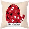 Merry Christmas Cushion Cover Santa Claus Elk Pillow Cover Living Room Sofa Home Room Decorations
