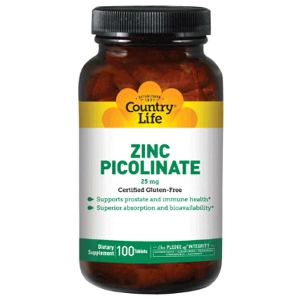 Country Life Vitamins Zinc Picolinate 25 mg Tablets 1 pcs 100 Tablets