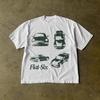 2024 Summer Cherry Pattern Print Washed Round Neck T-shirt Gothic Classic Y2K Top Women's T-shirt Oversized Cotton T-shirt