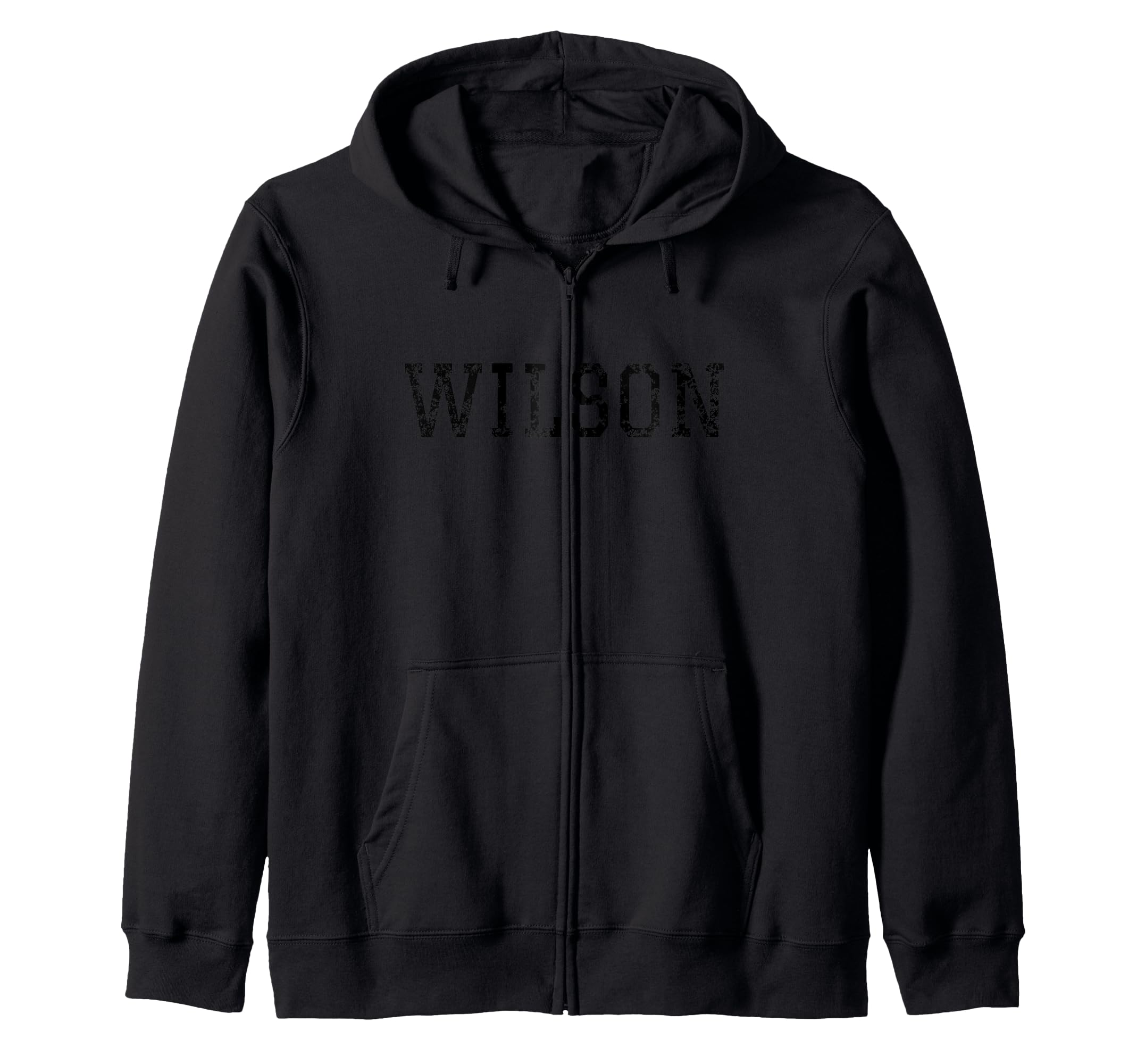 

Wilson Vintage Black Text Apparel Zip Hoodie