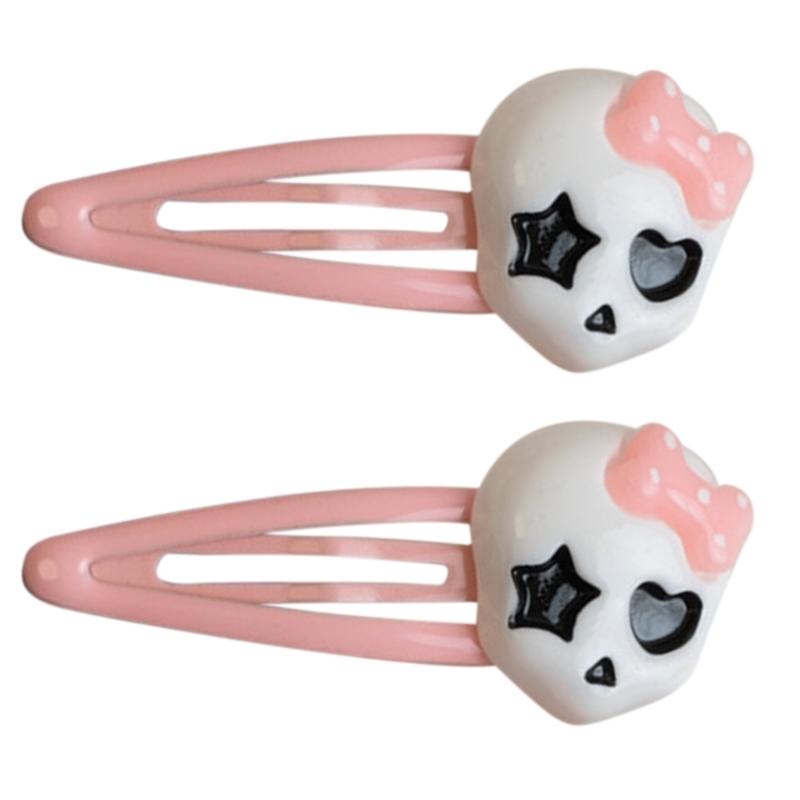

Delicate Pink Skull Hairpin Y2k Hair Clip Spring Cream Feeling Hairpin for Girls