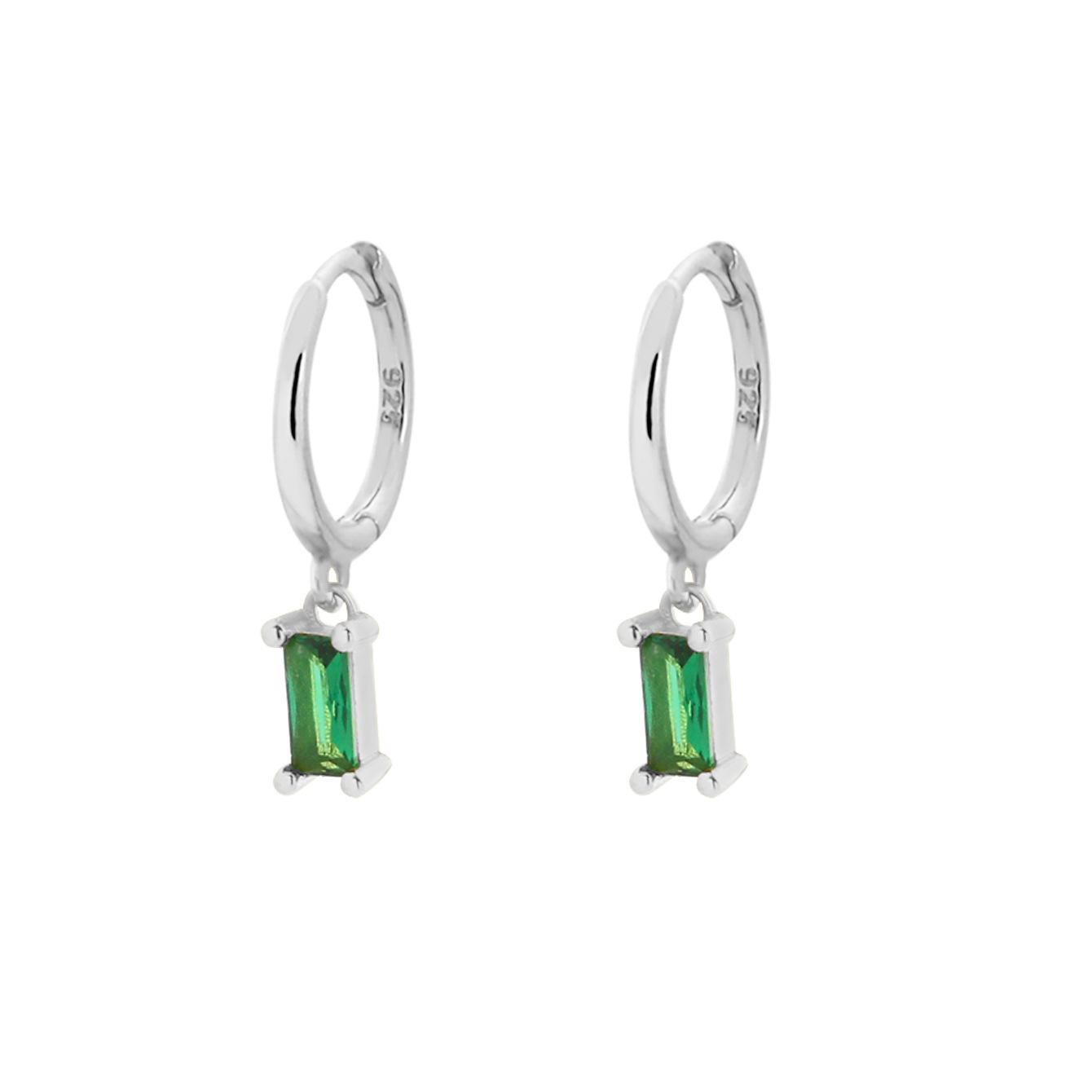 18k Gold Plated Hoop Earrings Jewelry 925 Silver Green Hoop Earrings for Women Zirconia rainbow Crystal Hoop Earrings