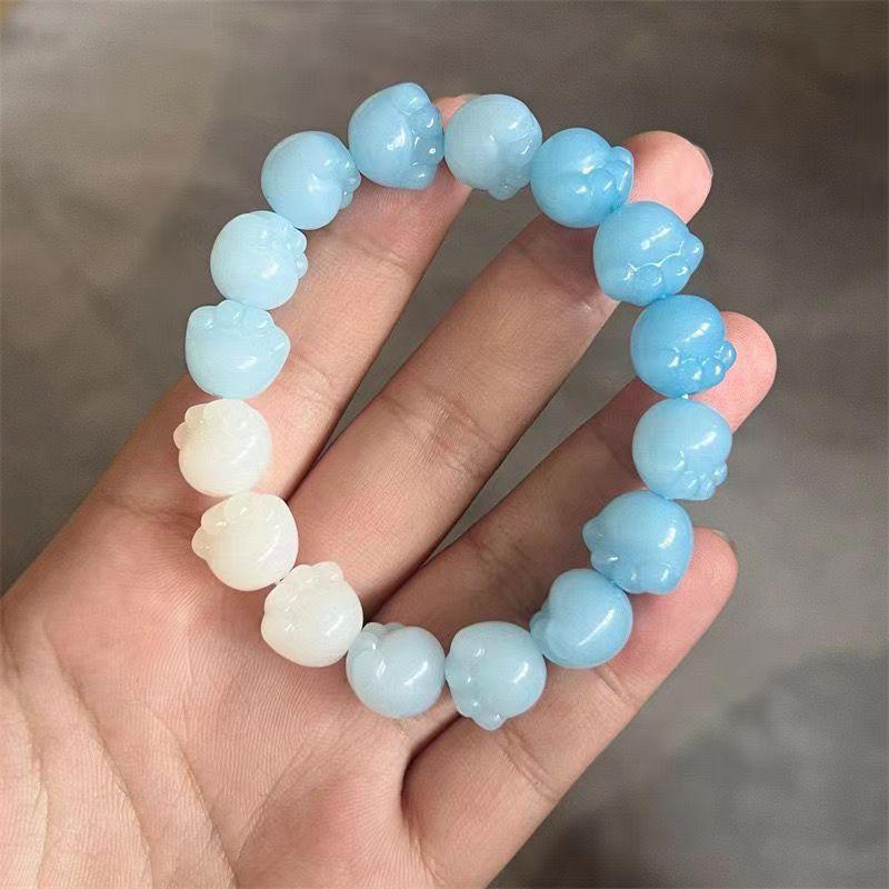 Adorable Chubby Gradient Kitten Claw Beaded Bracelet - 2025 Trendy Style for Women and Students