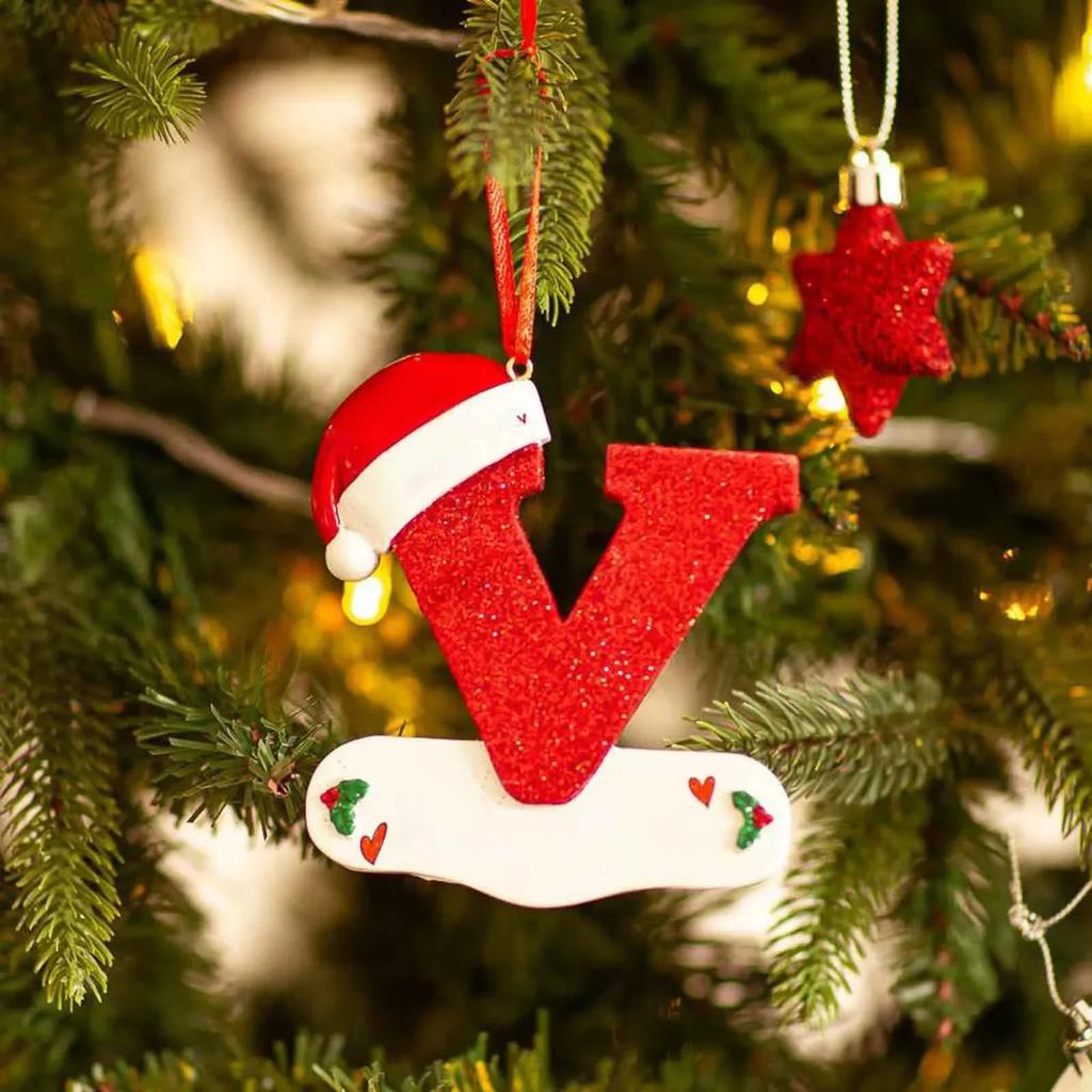 DIY Christmas Tree Decoration, Letter Pendant, 26 Letters, Home Holiday, Xmas Ornament, New Year, Nativity Decoration
