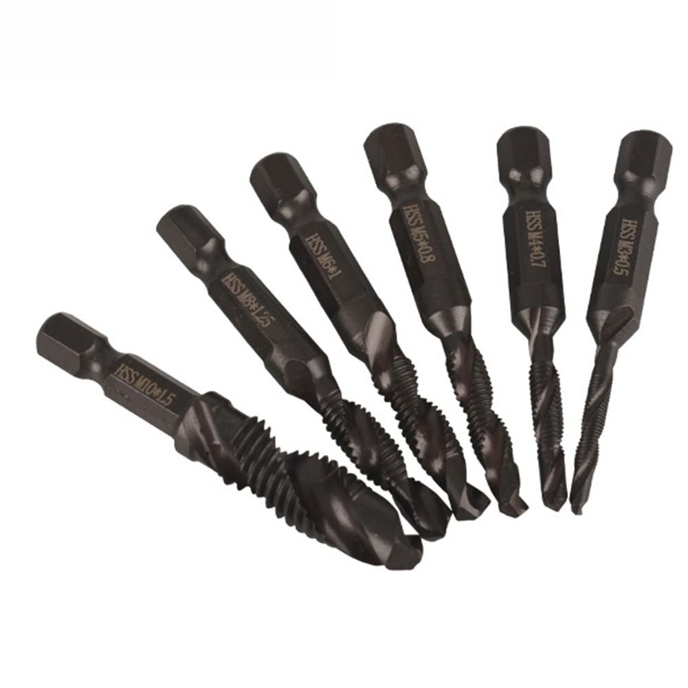 6-Piece Set HSS Tapping Tool Metric Thread Tap Tap Set