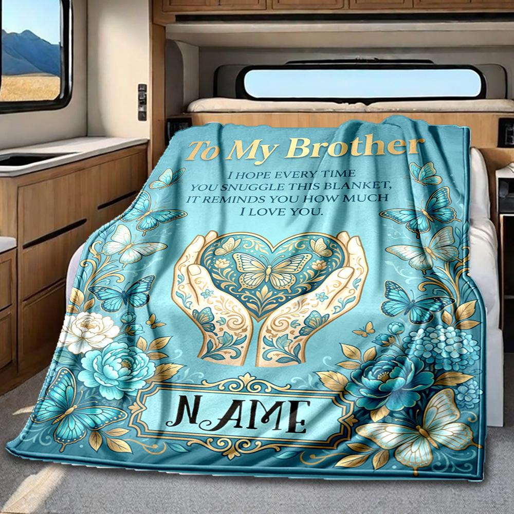Love Through Butterflies Blanket Blanket Personalized Name Soft Comfortable Stylish Blanket Car Blanket Perfect For Travel Camping Outdoor Home