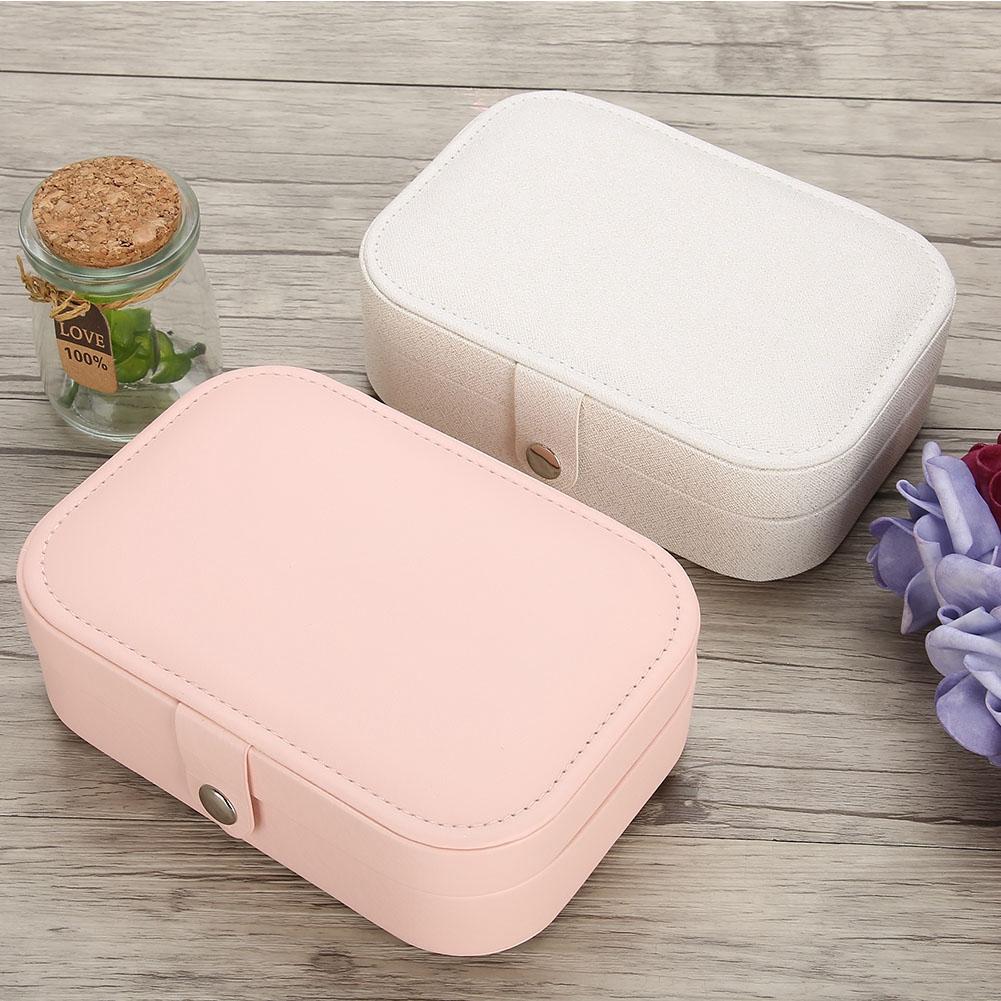Portable Jewelry Box Earring Ear Stud Ring Necklace Holder Storage Organizer Case