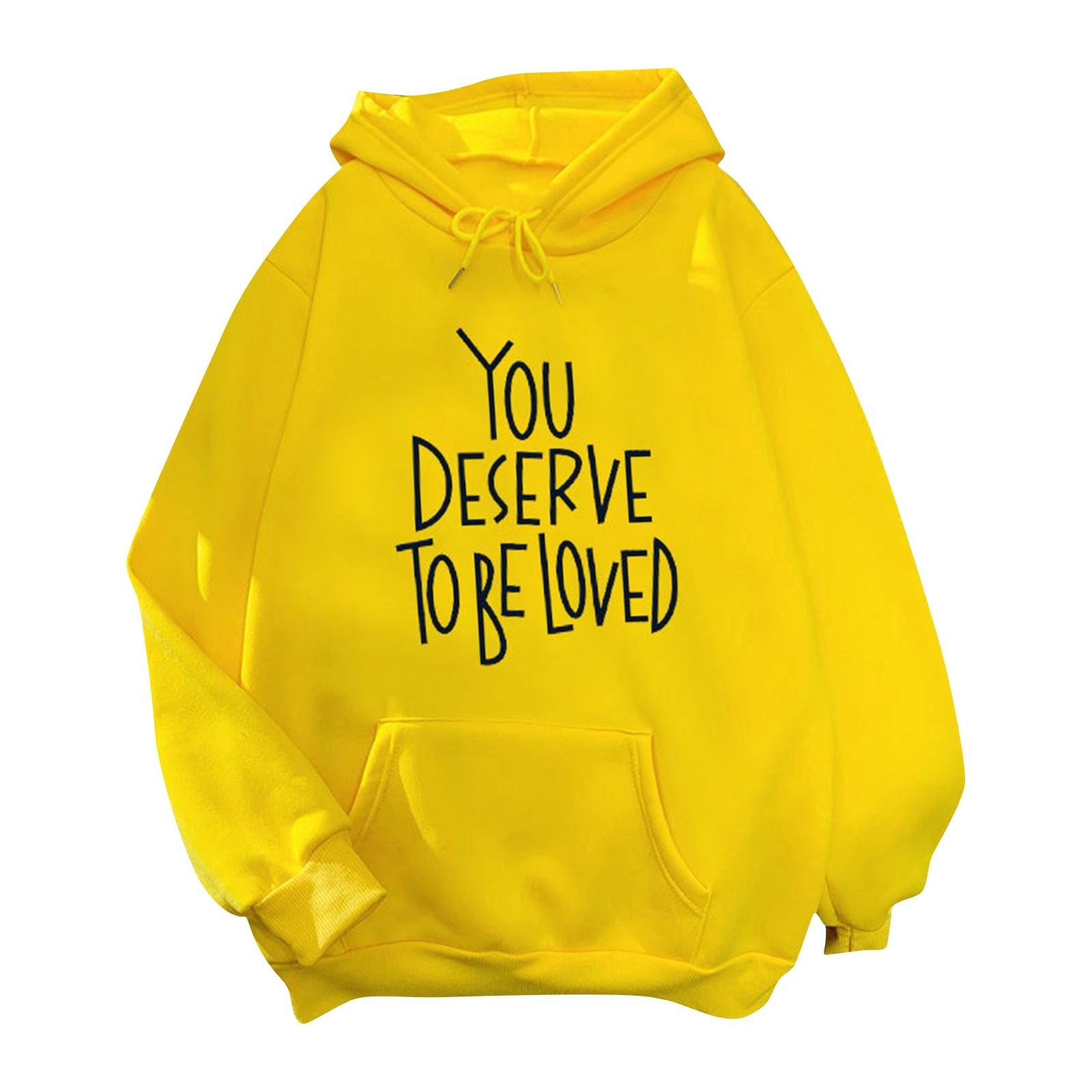 

Жіночі великі флісові світшоти, светри з довгими рукавами, пуловери, осінні вбрання XL жовтий