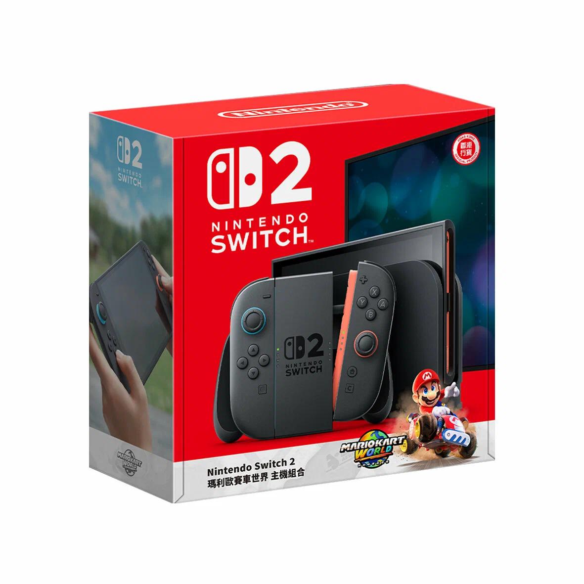 

Новая Nintendo Switch 2 + Mario Kart World Портативная игровая консоль HK Edition UK Plug серый