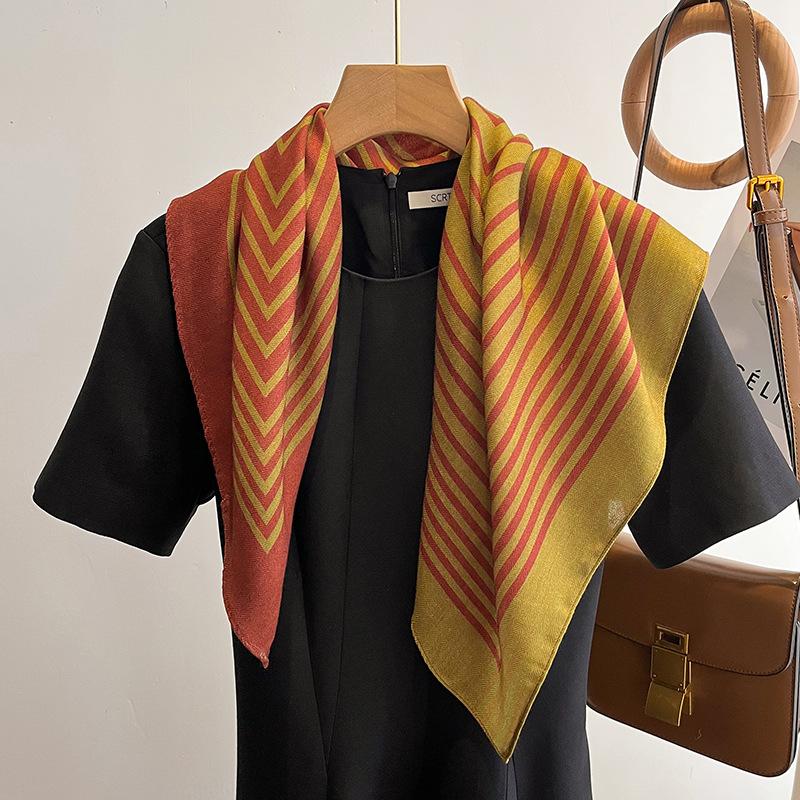 New Women's Scarf Bandana Headband Flowers Vintage Luxury Summer Beach Square Cotton Handkerchief Bohemia Girl Accessories