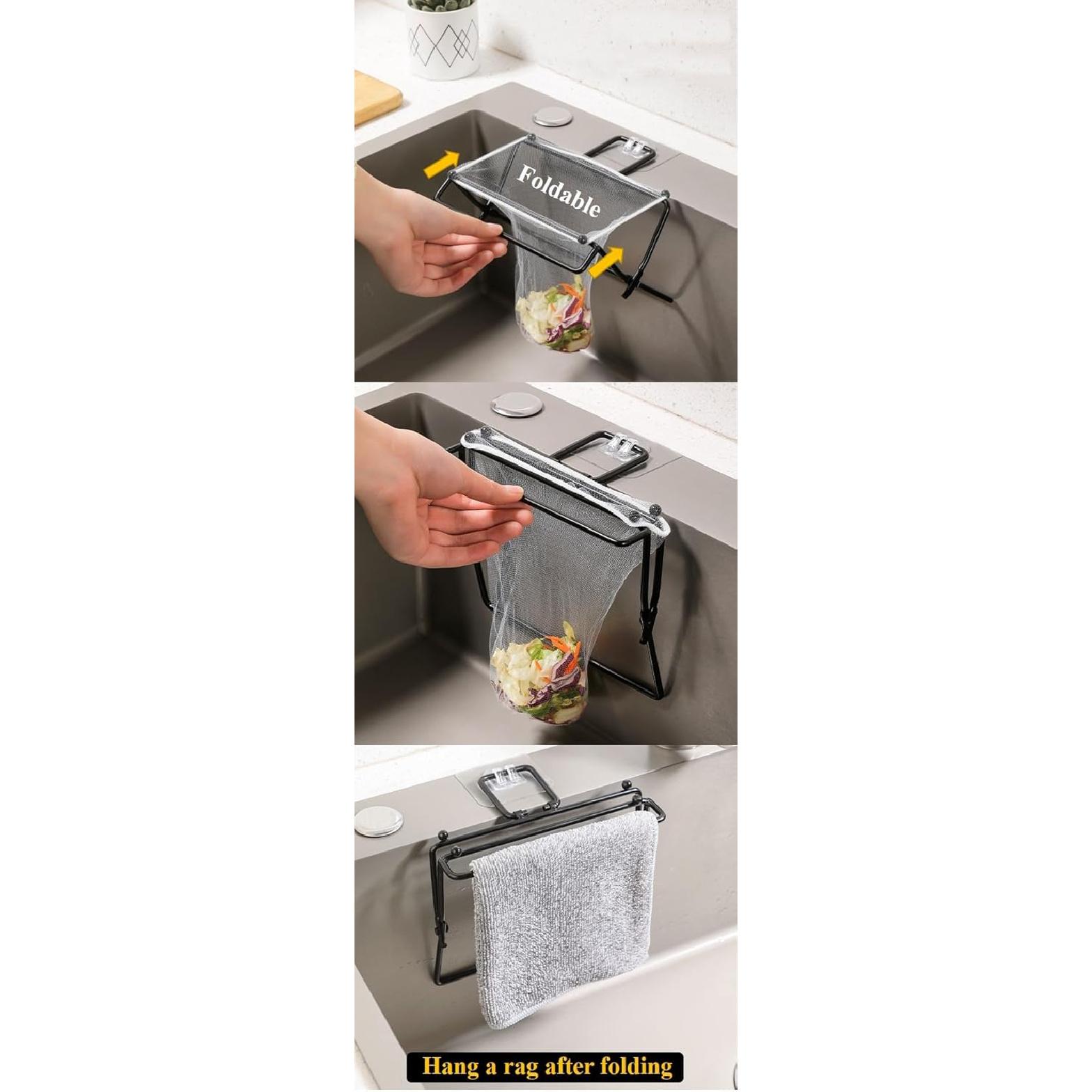 

Disposable Kitchen Sink Strainer Filter | Foldable Iron Holder | Sink Strainer Mesh Bag | Sink Filter Rack, Kitchen Sink Food Catcher, Kitchen Food C ([No Holder] 5 Nano Tap