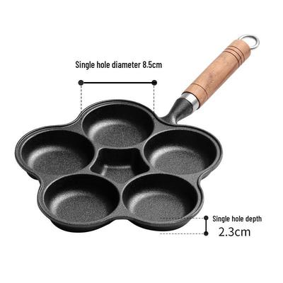ZISIZ Gjutjärn 6-håls Äggstekpanna Set