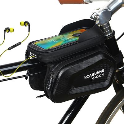 7 Inch Phone Bike Front Frame Bag Touch Screen Waterproof Hard Shell Bicycle Top Tube Storage Bags Organizer Cycling