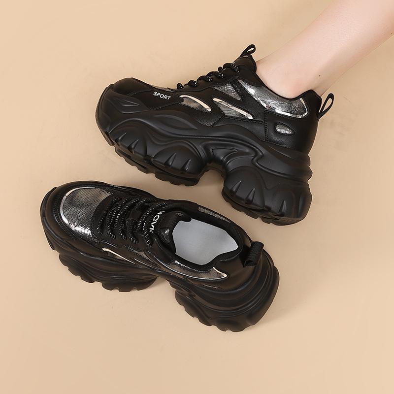 Popular Dad Shoes Women's 2025 Autumn and Winter Models, Small Fashion Casual Shoes, Thick-soled Solid-color Sports Shoes, Children's Versatile