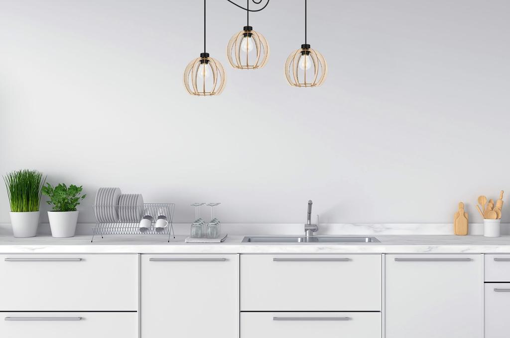 MODERN WOODEN LED CEILING HANGING LAMP