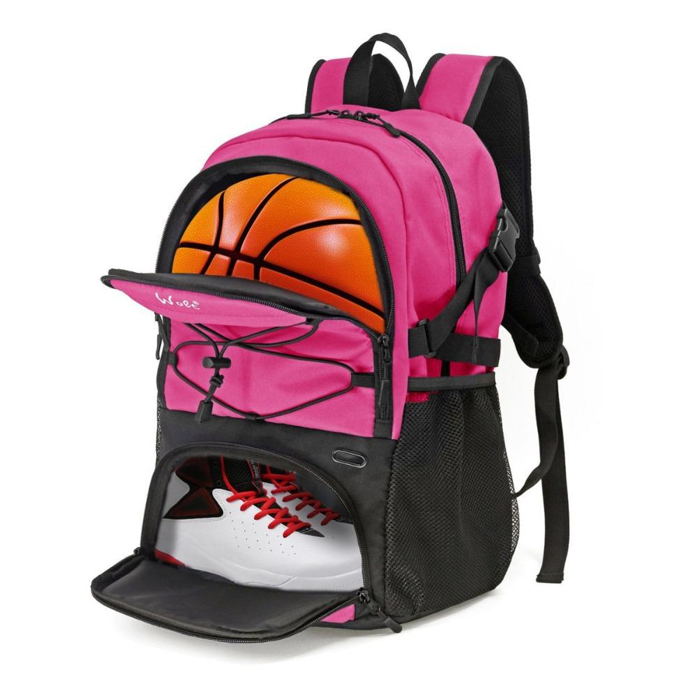 Large Capacity Basketball Backpack Shoes Compartment Waterproof Soccer Ball Backpack Separate Ball Holder Breathable Sports Bag