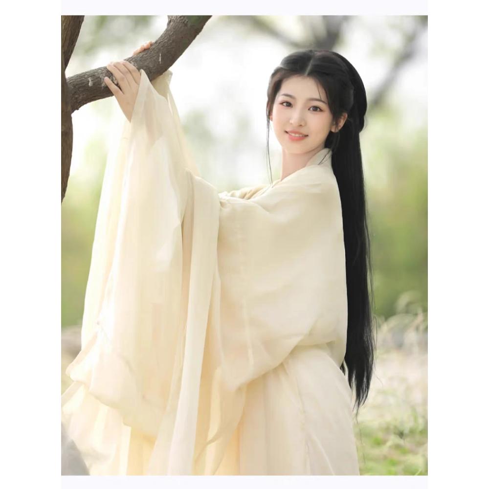  Hanfu Women Cross Collar Chinese Style Dance Dress For Wei And Jin Dynasties