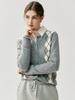 Women's Retro Rhombus Plaid Cashmere Cardigan Coat - Autumn/Winter Thick Knit Sweater