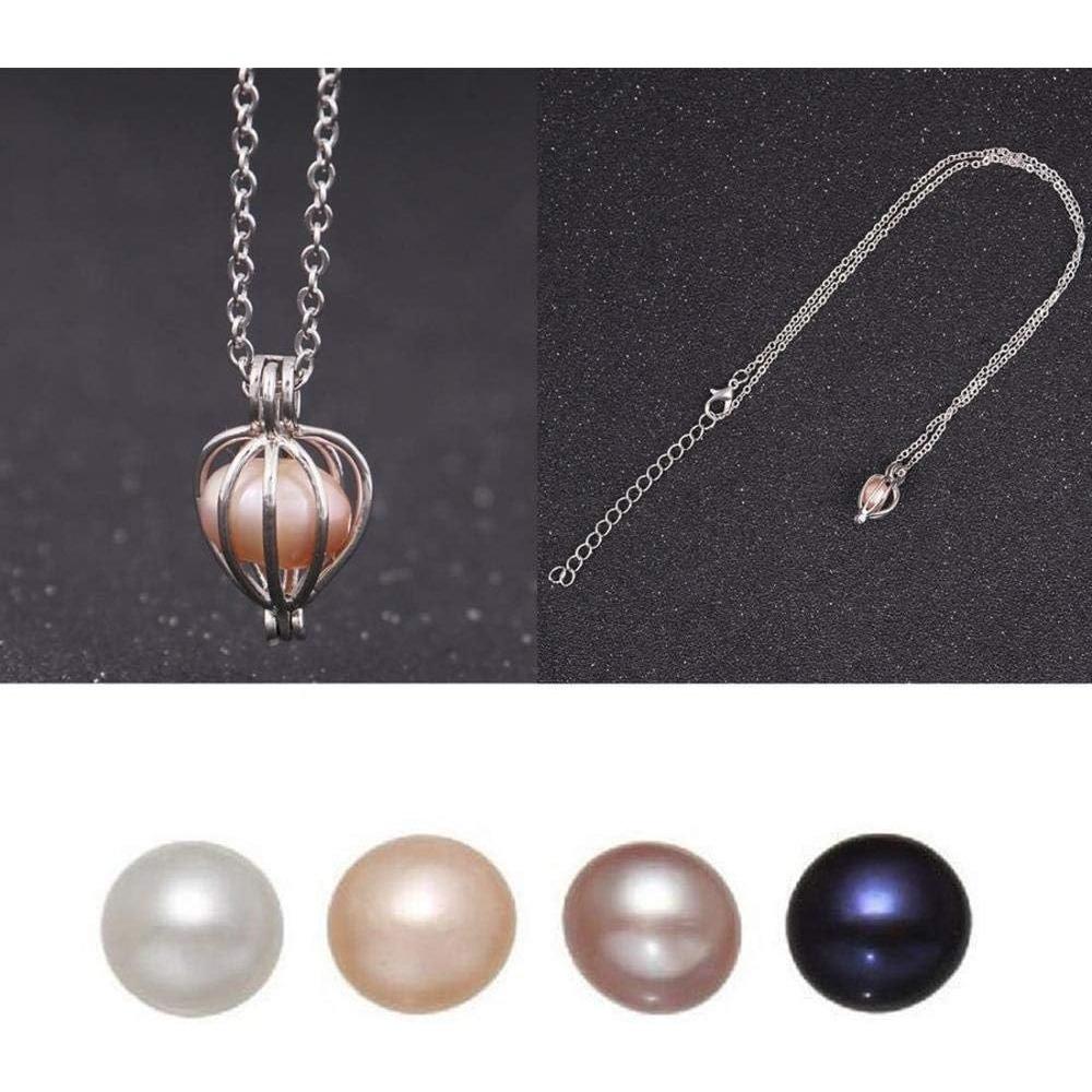 Set Scatola Regalo Gioielli Collana di Perle Fai da te Perle d'Acqua Dolce Acquacoltura Auguri d'Amore Intarsio di Perle Rotonde Gioiello Coordinato Regalo per Donna