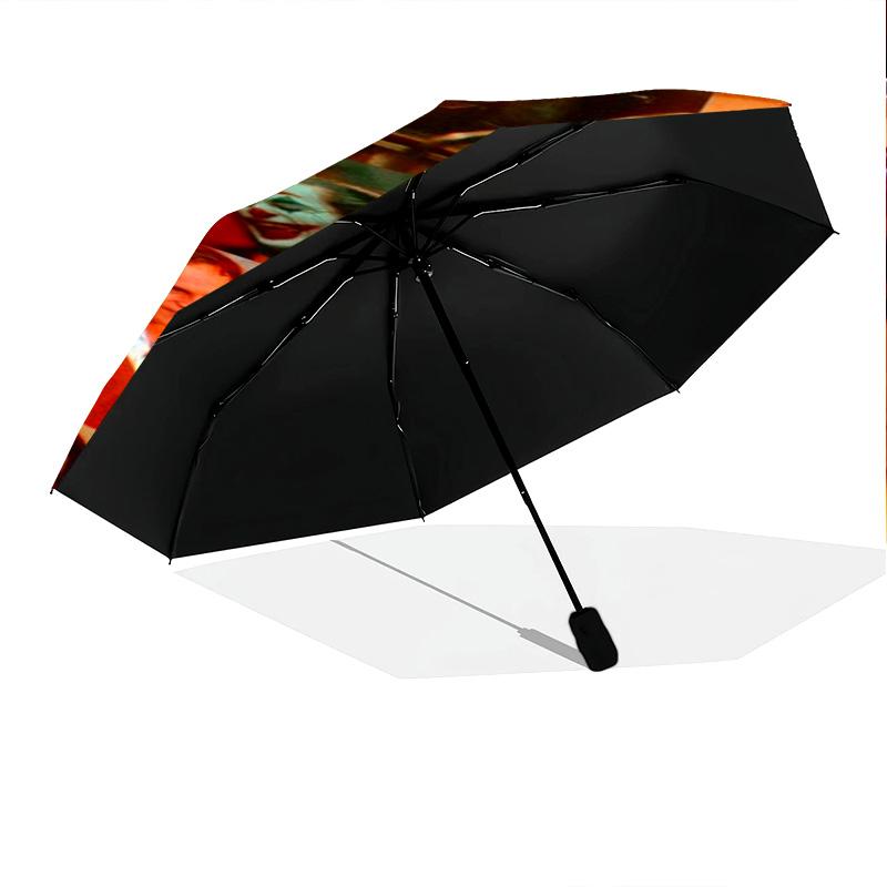 Joker'S Wild Card Trick Folding Umbrella Umbrella Suitable For All Seasons Printing Umbrella Travel