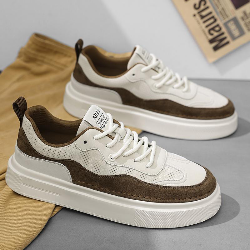 2025 Korean Edition Men's Casual Shoes Urban Design Slim Fit Low Top Sneakers Breathable Mesh for Streetwear 39-44