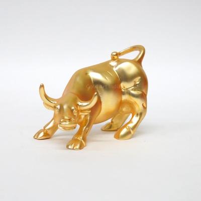 Set de Animales y Pájaros Vastu y Feng Shui Chapados en Oro | Suerte, Positividad y Riqueza | Elefante, Toro, Vaca Kamdhenu, (Oro Mate, 4 Pulgadas)