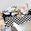 3 Packs Checkered Race Car Party Tablecloths Black and White Checkered Stripes Theme Party Touchdown Table Cover for Motor Racing Birthday Party