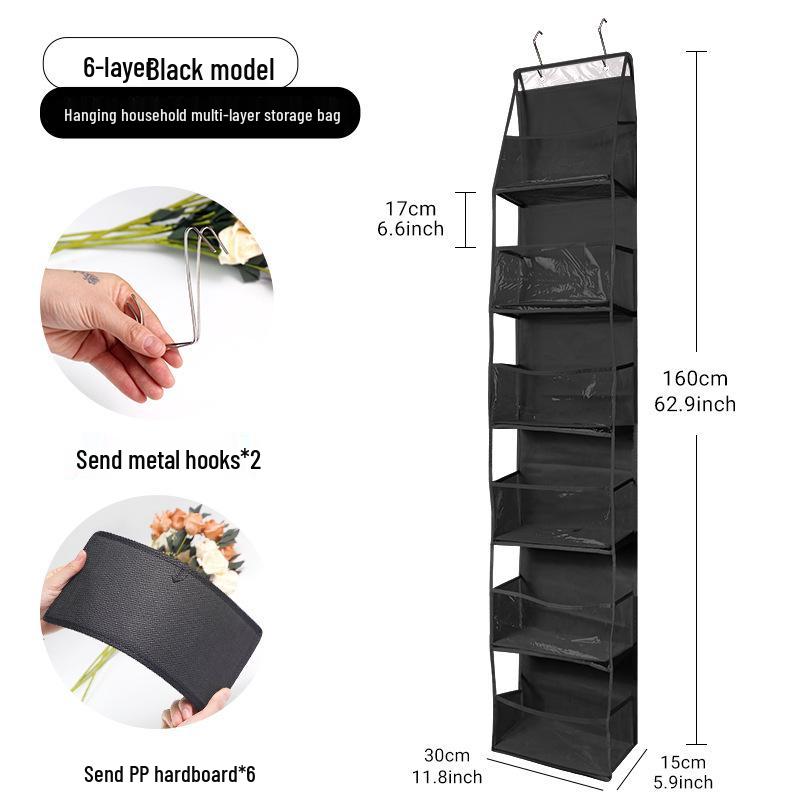 Wall-Mounted Multi-Pocket Organizer - Multi-Layer Storage Bag for Dorms and Homes