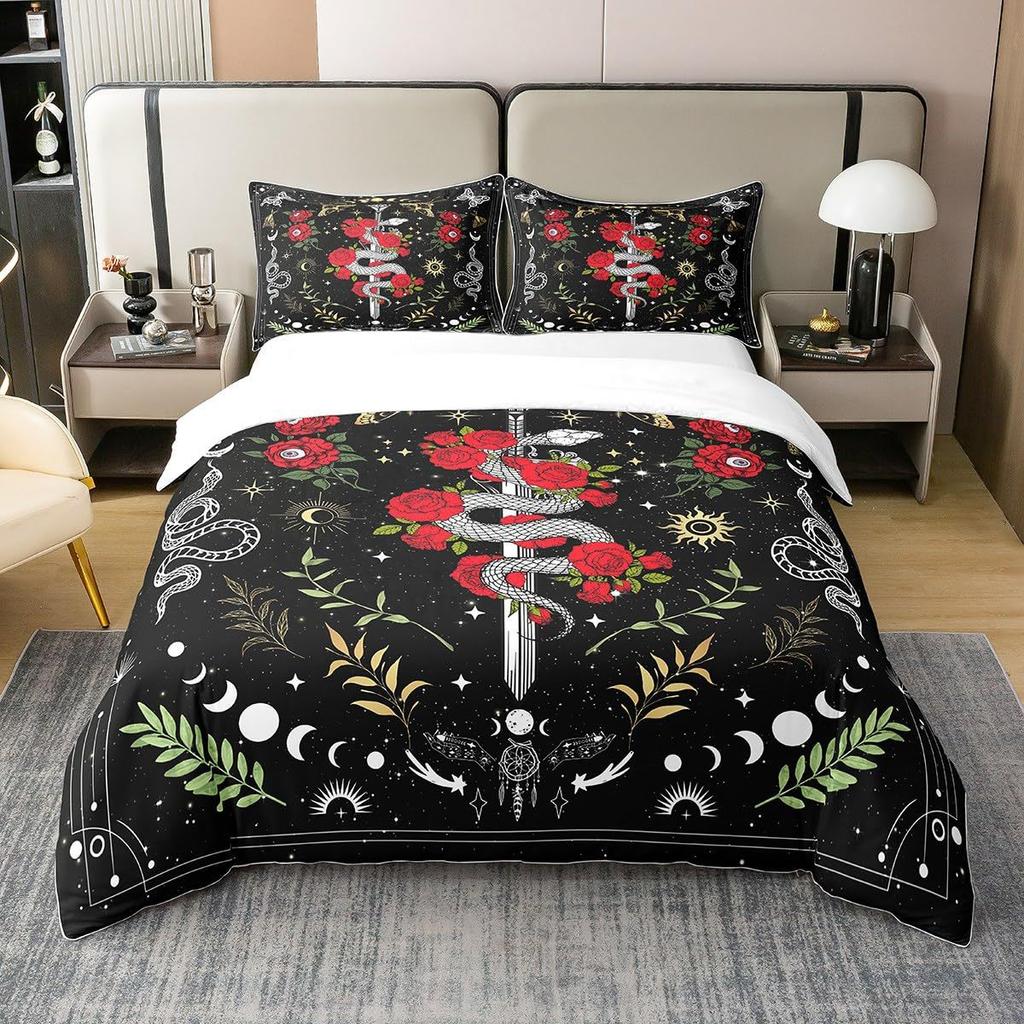Halloween Ghost Pink White Three-Piece Quilt Cover Digital Printing Bedding Set Bed Cover