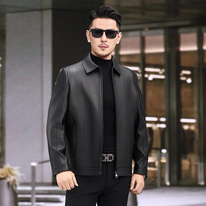 Kaiser Men's Business Casual Lambskin Leather Jacket