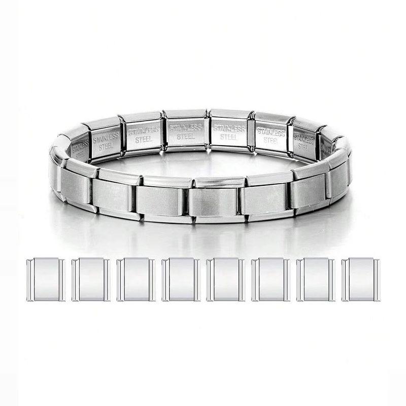 Fashion Italian Charm Bracelet for Women, High Quality Stainless Steel Elastic Creative DIY Bangle Jewelry Making